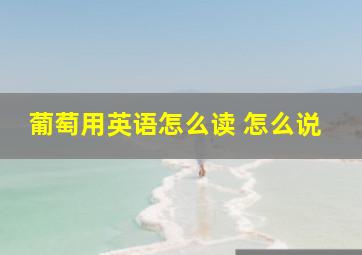 葡萄用英语怎么读 怎么说